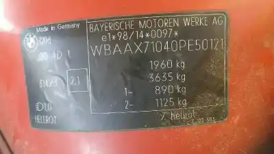 Veículo de Sucata bmw serie 3 berlina (e46) 320d do ano 2001 alimentado 204d1