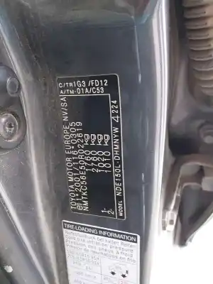 Veículo de Sucata toyota auris luna+ do ano 2008 alimentado 1nd