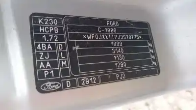 Veículo de Sucata ford transit connect (tc7) furgón (2006->) do ano 2003 alimentado hcpb