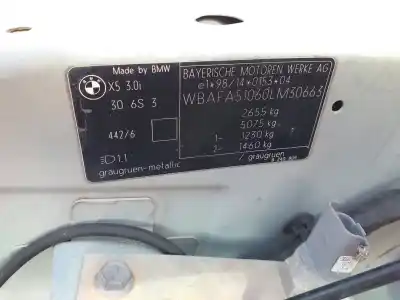 Veículo de Sucata bmw x5 (e53) 3.0i do ano 2001 alimentado 306s3g