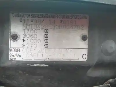 Scrapping Vehicle toyota corolla (e12) 2.0 d-4d linea sol berlina of the year 2003 powered 1cd ftv