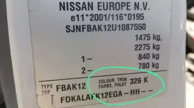 Veículo de Sucata nissan micra (k12e) acenta do ano 2003 alimentado cr12