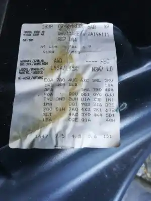 Scrapping Vehicle audi a4 b6 avant (8e5) 1.9 tdi of the year 2002 powered awx