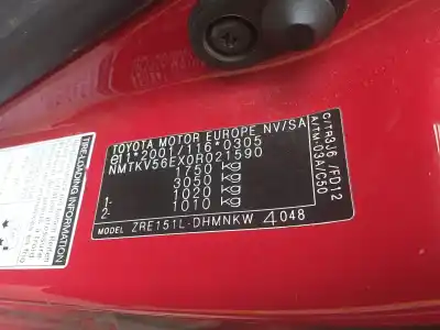 Sloopvoertuig toyota auris luna van het jaar 2008 aangedreven 1zr