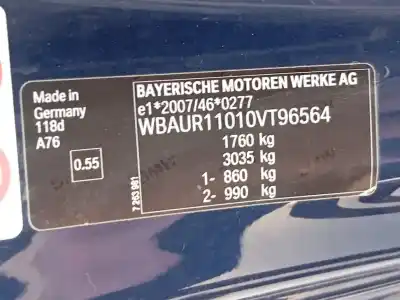 Veículo de Sucata bmw serie 1 coupe (e82) 118d do ano 2013 alimentado n47d20c