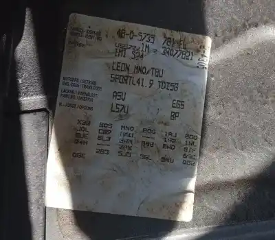 Veículo de Sucata seat leon (1m1) 1.9 tdi do ano 2002 alimentado asv