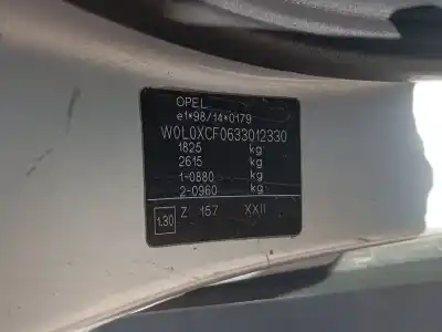 Scrapping Vehicle opel combo familiar of the year 2003 powered y17dtl