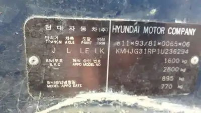 Veículo de Sucata hyundai coupe (rd) 1.6 16v cat do ano 2001 alimentado 4ed