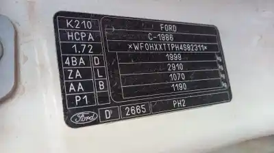 Утилизация автомобиля ford transit connect (tc7) furg. 90 cv / 66 kw года 2004 питание hcpa