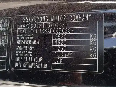 Здавання транспортного засобу ssangyong actyon 200 xdi 4wd limited року 2010 потужний d20dt