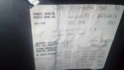 Veículo de Sucata audi a4 berlina (b5) 1.8 t do ano 1999 alimentado aeb