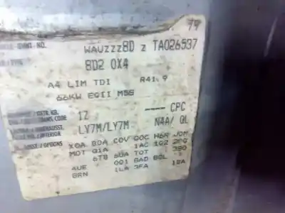 Veículo de Sucata audi a4 berlina (b5) 1.9 tdi do ano 1995 alimentado ahu