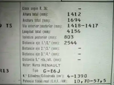 Scrapping Vehicle renault   of the year 1991 powered e6j