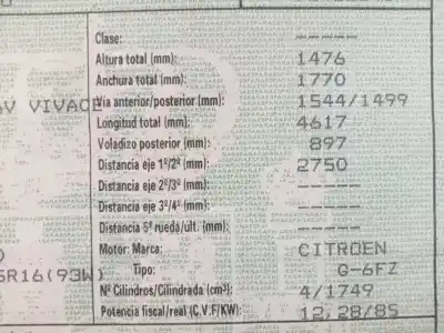 Scrapping Vehicle citroen                                            c5 berlina                                                                                                                                                                                                                                                 6fz                                                                                                                                                                                                                                                        of the year 2003 powered 6fz