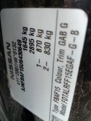 Veículo de Sucata nissan juke (f15) acenta do ano 2014 alimentado hr16