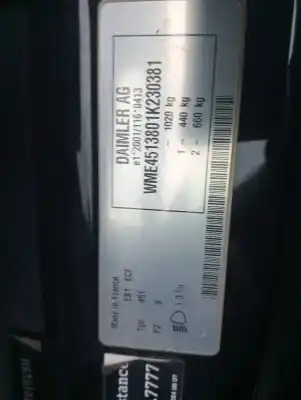 Veicolo di demolizione smart fortwo coupe 1.0 cat dell'anno 2014 alimentato 