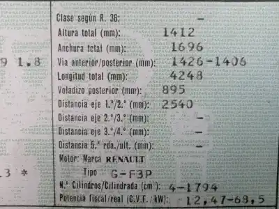 Утилизация автомобиля renault 19 (b/c/l53) r 19 b53 года 1994 питание f3p704