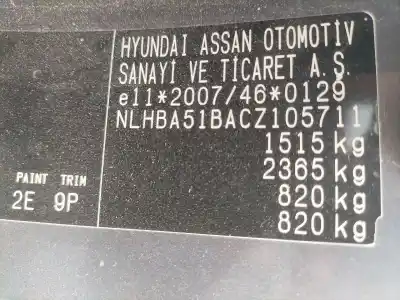 Veículo de Sucata hyundai i20 i (pb, pbt) 1.2 do ano 2012 alimentado g4la