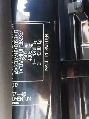 Hurda Aracı volvo v60 ii (225) b4 mild-hybrid yılın 2017 güçlü d87phev