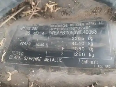 Scrapping Vehicle bmw x3 (e83) 2.0 d of the year 2006 powered 204d4