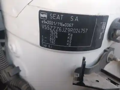 Veículo de Sucata seat ibiza iv (6j5, 6p1) 1.4 do ano 2009 alimentado bxw