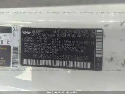 Veículo de Sucata bmw mini clubman (r55) 1.6 16v cat do ano 2009 alimentado n12b16a
