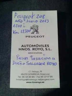 Sloopvoertuig peugeot 208 i (ca_, cc_) 1.2 vti 82 van het jaar 2013 aangedreven hm01