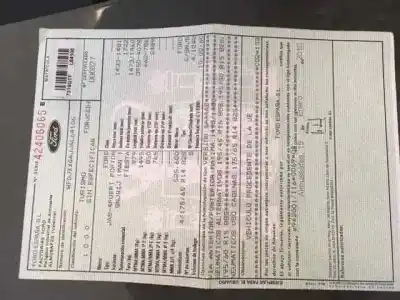 Scrapping Vehicle ford fiesta (cb1) ambiente of the year 2010 powered snjb