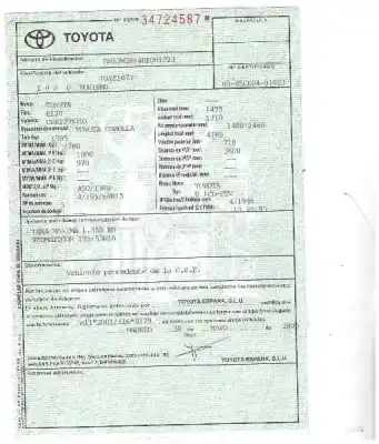 Scrapping Vehicle toyota corolla (e12) 1cdftv of the year 2005 powered 1cdftv