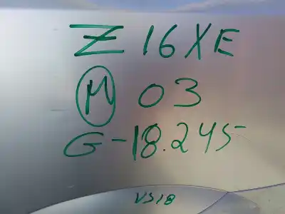 Veículo de Sucata opel meriva 1.6 16v do ano 0 alimentado z16xe