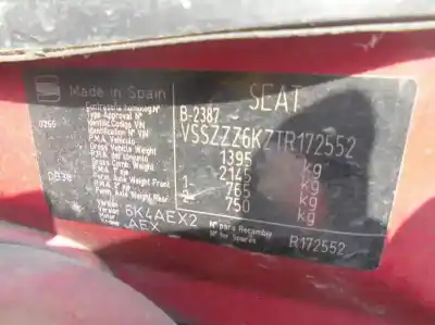 Verschrottungsfahrzeug seat ibiza (6k) básico des jahres 1996 angetrieben aex