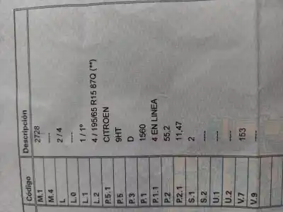 Scrapping Vehicle citroen berlingo cuadro sx of the year 2008 powered 9htdv6bted4