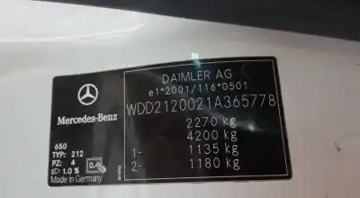 Scrapping Vehicle MERCEDES-BENZ CLASE E BM 212 LIM. E 300 BlueTec Hybrid 212.098 of the year 2010 powered 651924