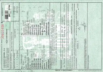 Scrapping Vehicle chevrolet rezzo 1.6 cat of the year 2008 powered a16dms
