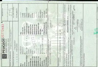 Scrapping Vehicle peugeot 206 fastback (2a/c) 1.9 d of the year 2001 powered wjy