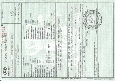 Veículo de Sucata hyundai getz (tb) 1.4 i do ano 2007 alimentado g4ee