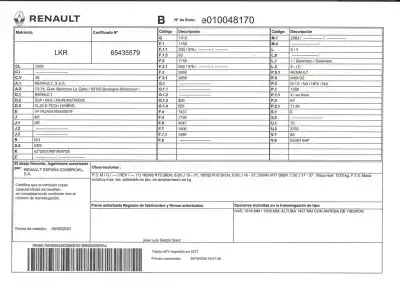 Scrapping Vehicle RENAULT CLIO V CLIO V of the year 2020 powered H4M632