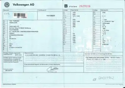 Veículo de Sucata volkswagen passat lim. (3g2) advance bmt do ano 2015 alimentado crlb