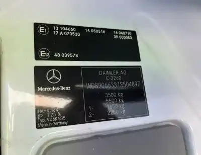 Утилизация автомобиля mercedes-benz sprinter ii combi desde 01.06 324 года 2011 питание 272979