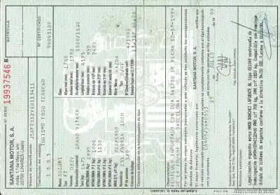 Scrapping Vehicle suzuki grand vitara i (ft, ht) 2.0 td 4x4 (sq 420d) of the year 2001 powered rf