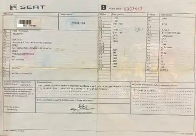 Scrapping Vehicle SEAT IBIZA (6J5) Reference of the year 0 powered CAY