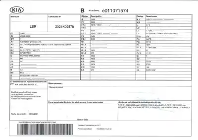 Veicolo di demolizione kia sportage basic 2wd dell'anno 0 alimentato g4fd