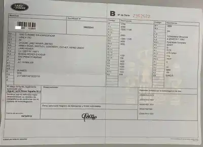 Veículo de Sucata land rover range rover evoque evoque do ano 0 alimentado 224dt