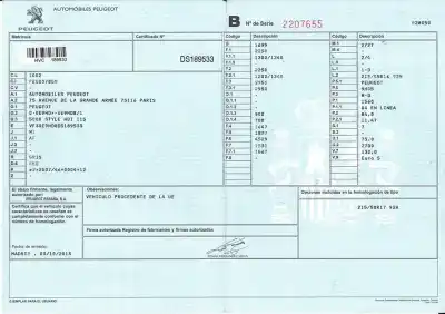 Veículo de Sucata peugeot 5008 style do ano 0 alimentado 9h05