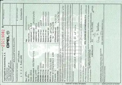 Scrapping Vehicle opel vectra b berlina 2.0 dti of the year 0 powered y22dtr