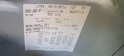 Здавання транспортного засобу audi a6 avant (4b5) 2.5 tdi року 2002 потужний bfc
