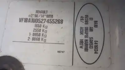 Scrapping Vehicle renault megane i (ba0/1_) 1.9 dti (ba1u) of the year 2002 powered f9q 744