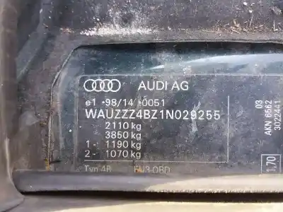 Veículo de Sucata audi a6 berlina (4b2) 2.5 v6 24v tdi do ano 2000 alimentado akn