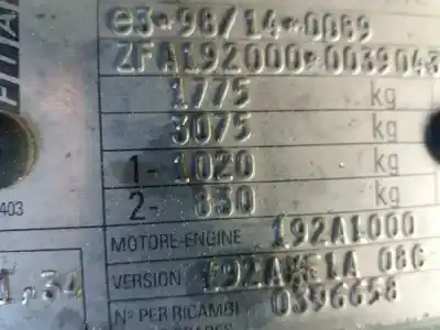 Veicolo di demolizione fiat stilo (192) 1.9 jtd cat dell'anno 2003 alimentato 192a1000