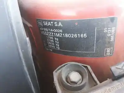 Scrapping Vehicle seat toledo (1m2) 1.9 tdi of the year 2001 powered asv